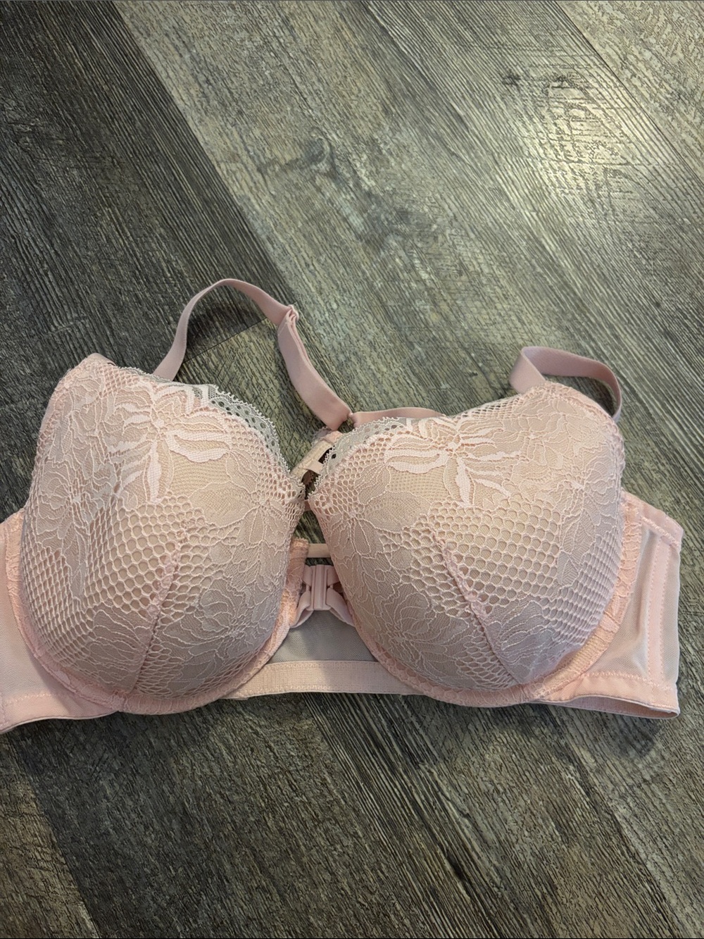 Auden Floral Lace racerback Push-Up Bra - Light Pink